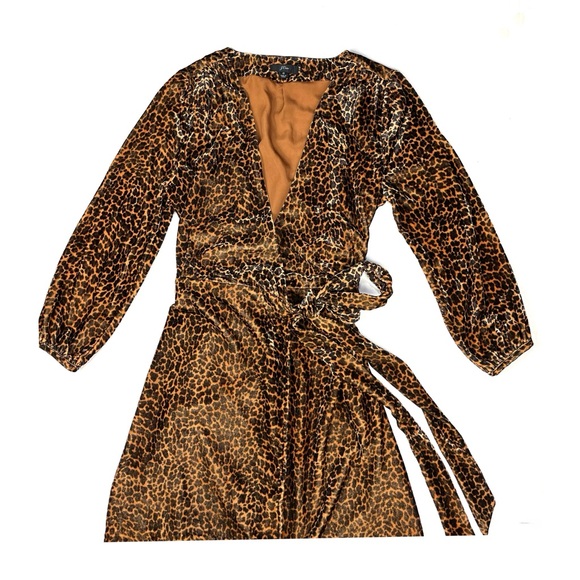 J. Crew Velvet Leopard Wrap Dress - Picture 4 of 12